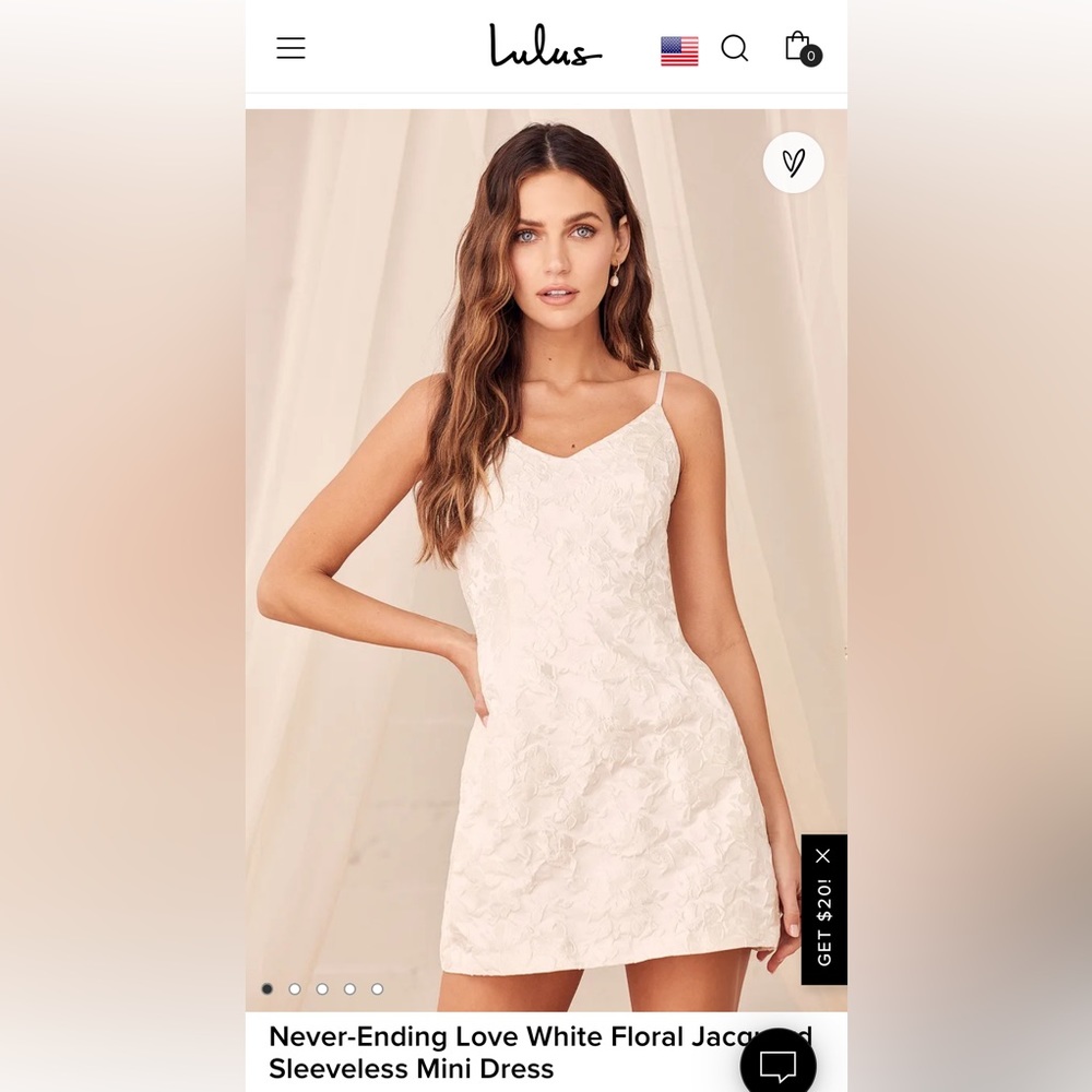 Lulu’s white floral sleeveless dress